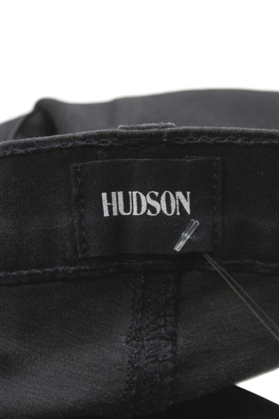 Hudson Women Skinny Black Jeans Button Cotton Blend 26in Inseam Size 25