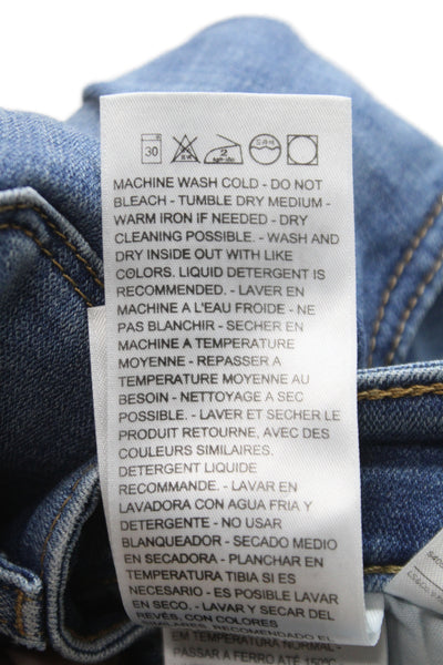 Levis Womens Skinny Blue Jeans Mid Rise Button Cotton Inseam 26 Size 25