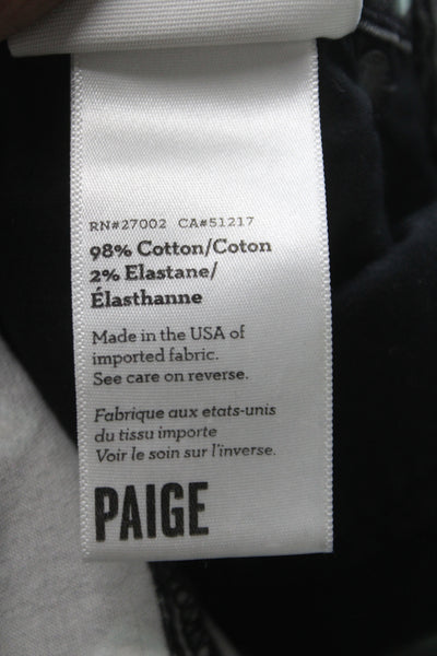Paige Womens Skinny Jeans Black Button Argyle Cotton Size 27