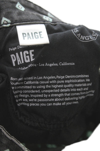 Paige Womens Skinny Jeans Black Button Argyle Cotton Size 27