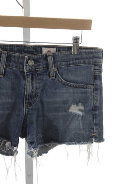 AG Adriano Goldschmied Womens Cut-Off Blue Cotton Shorts Size 27