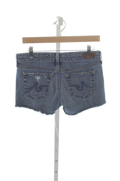 AG Adriano Goldschmied Womens Cut-Off Blue Cotton Shorts Size 27