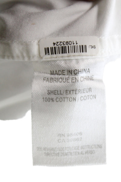 Theory Womens Basic Collared Cotton Button-Up Long Sleeve White Size S