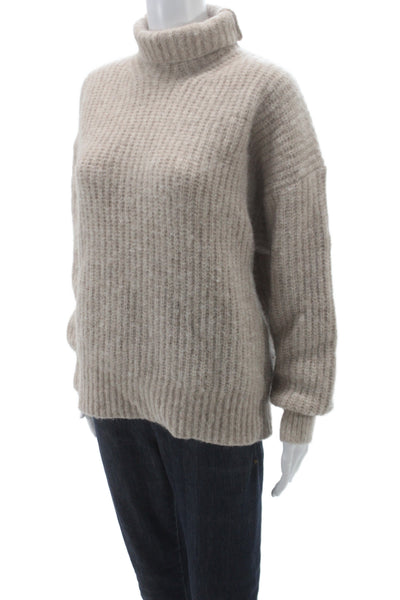 Lululemon Womens Beige Alpaca Turtleneck Pullover Sweater Long Sleeve Size XS