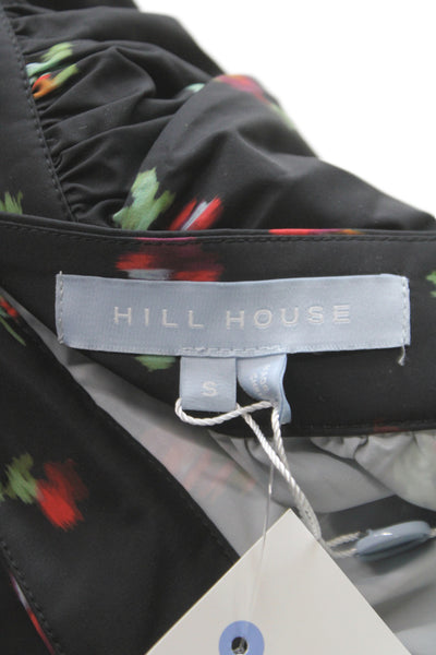 Hill House Women A-Line Floral Black Polyester Long Skirt Size S