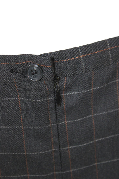 Dolce & Gabbana Womens Straight Pencil Skirt Gray Plaid Wool Size 40