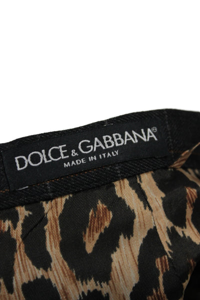 Dolce & Gabbana Womens Straight Pencil Skirt Gray Plaid Wool Size 40