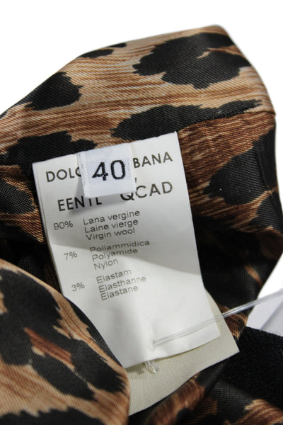 Dolce & Gabbana Womens Straight Pencil Skirt Gray Plaid Wool Size 40