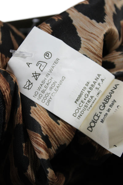 Dolce & Gabbana Womens Straight Pencil Skirt Gray Plaid Wool Size 40