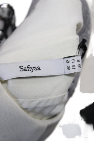 Safiyaa Womens White Mermaid Full Length Sleeveless Dress Size 8