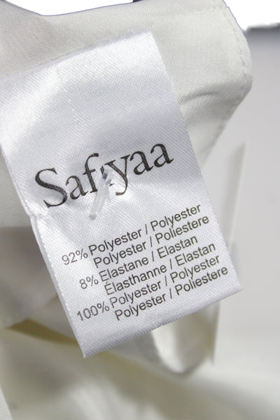 Safiyaa Womens White Mermaid Full Length Sleeveless Dress Size 8