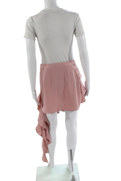 Zara Womens Pink Mini Skirt Polyester Zip Short Casual Size S