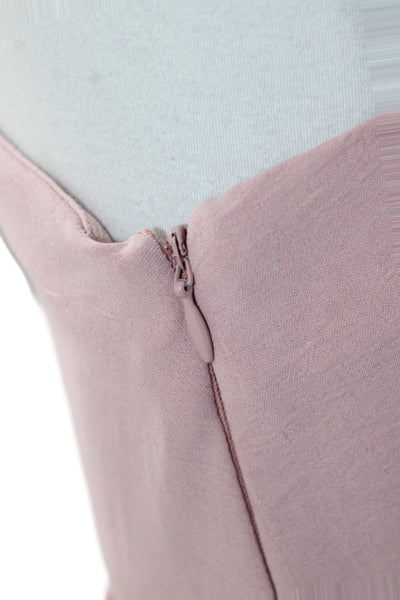 Zara Womens Pink Mini Skirt Polyester Zip Short Casual Size S
