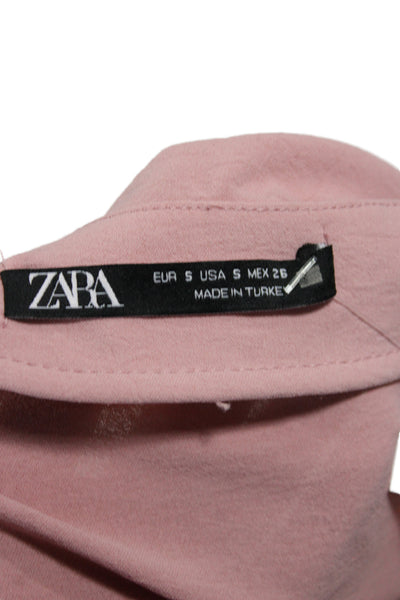 Zara Womens Pink Mini Skirt Polyester Zip Short Casual Size S