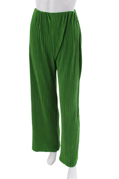 Zara Women Two Piece Set Pleated Collared Sleeveless Green Top Size S