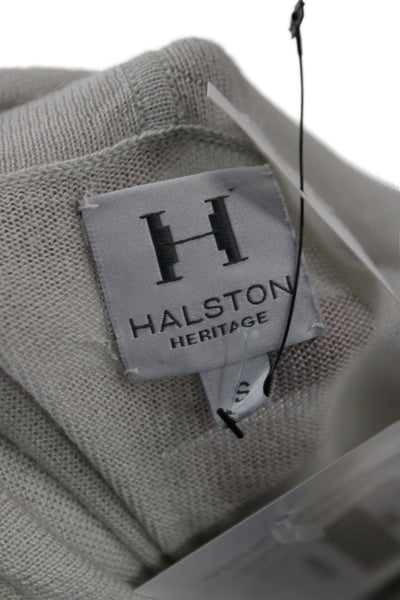 Halston Women Pullover Sweater Sleeveless Cowl Neck Gray Silk Blend Size S