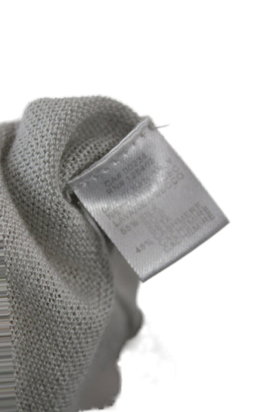 Halston Women Pullover Sweater Sleeveless Cowl Neck Gray Silk Blend Size S