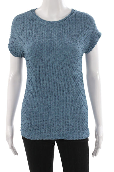 Zara Womens Basic Blue Crew Neck Short Sleeve T-Shirt Size M