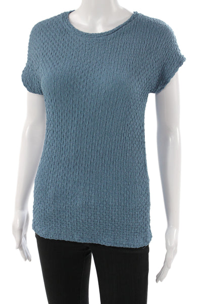 Zara Womens Basic Blue Crew Neck Short Sleeve T-Shirt Size M
