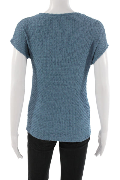 Zara Womens Basic Blue Crew Neck Short Sleeve T-Shirt Size M