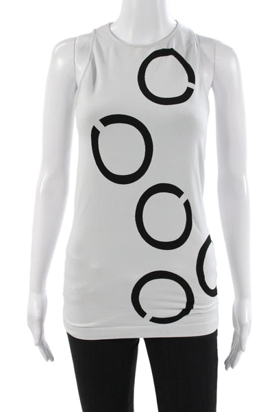 Wolford Womens Jersey Tank Gray Sleeveless Crew Neck Geometric Size S