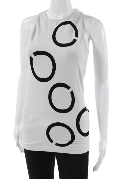 Wolford Womens Jersey Tank Gray Sleeveless Crew Neck Geometric Size S