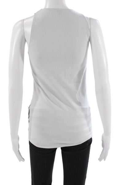 Wolford Womens Jersey Tank Gray Sleeveless Crew Neck Geometric Size S