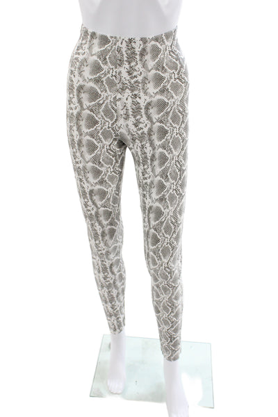 Commando Women Ankle Gray Animal Print Leggings 68% Polyurethane Size S