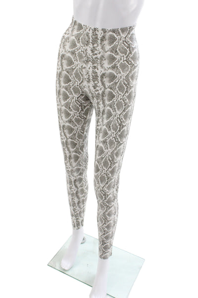 Commando Women Ankle Gray Animal Print Leggings 68% Polyurethane Size S