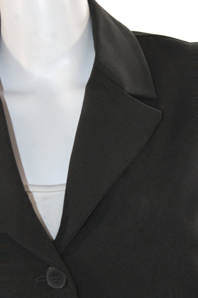 Zara Womens Basic Jacket Black Button Polyester Long Sleeve Size M