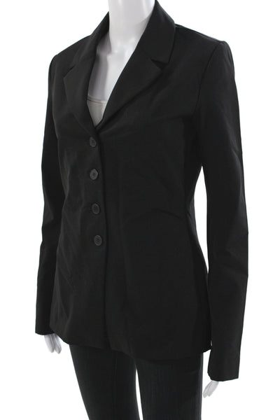 Zara Womens Basic Jacket Black Button Polyester Long Sleeve Size M