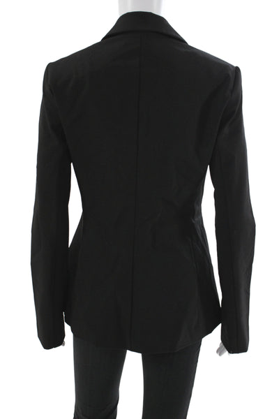 Zara Womens Basic Jacket Black Button Polyester Long Sleeve Size M
