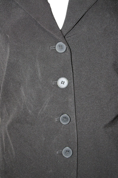 Zara Womens Basic Jacket Black Button Polyester Long Sleeve Size M