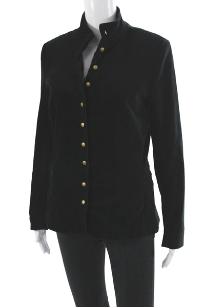 Nicole Miller Collection Women Black Military Jacket Button Acetate Size 10