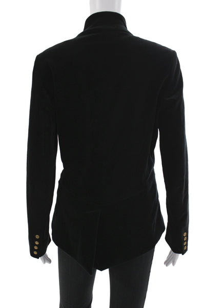 Nicole Miller Collection Women Black Military Jacket Button Acetate Size 10