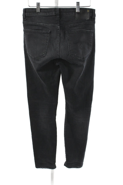 R13 Women Skinny Jeans Black Mid Rise Cotton Button Size 27