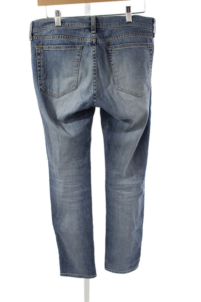 Rag & Bone Jean Womens Straight Distressed Blue Cotton Mid Rise Jeans Size 27