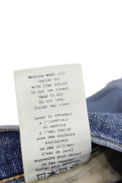 Rag & Bone Jean Womens Straight Distressed Blue Cotton Mid Rise Jeans Size 27