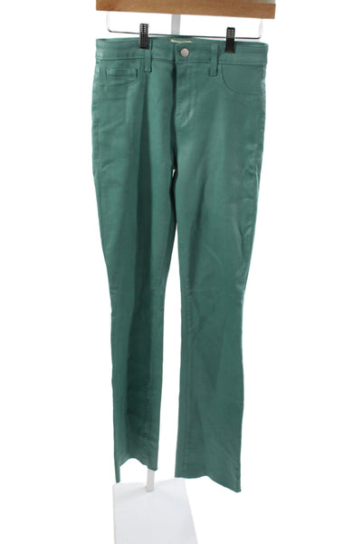 L'Agence Women Skinny Jeans Green Cotton Size 27