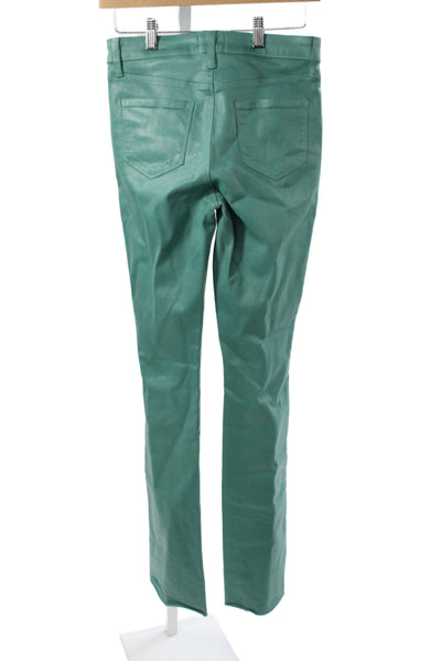 L'Agence Women Skinny Jeans Green Cotton Size 27