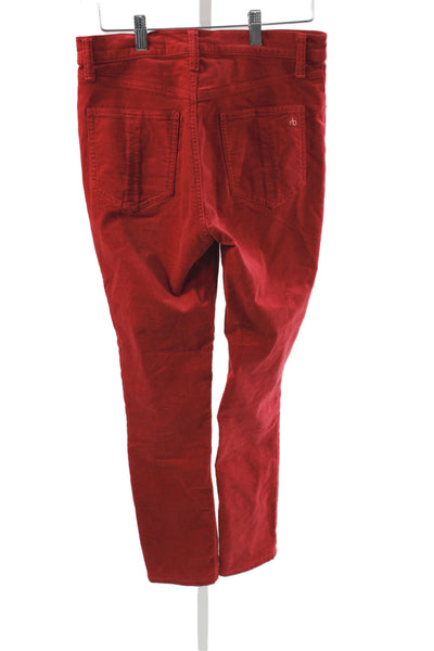 Rag & Bone Womens Ankle Red Cotton Pants Size 27