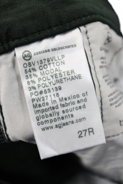 AG Adriano Goldschmied Women Green Casual Cotton Pants Size 27