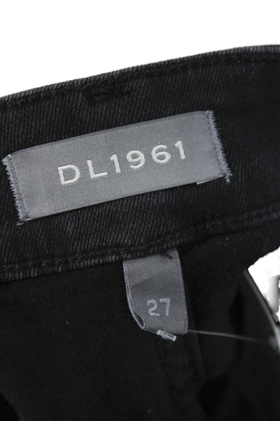 DL 1961 Women Skinny Black Sparkly Jeans Button Mid Rise Size 27