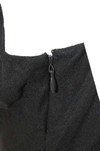 Gap Womens Jumpsuit Black Sleeveless Square Neck Linen Blend Size M
