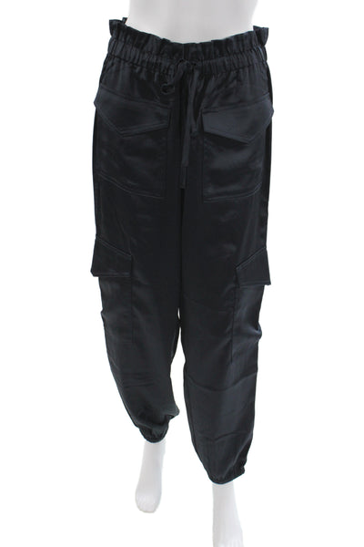 Banana Republic Womens Cargo Pants Black Drawstring Polyester Size M