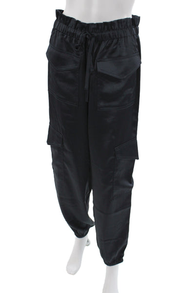 Banana Republic Womens Cargo Pants Black Drawstring Polyester Size M