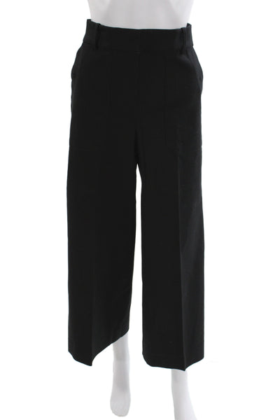 J Crew Womens Cropped Black Cotton Pants Size 8