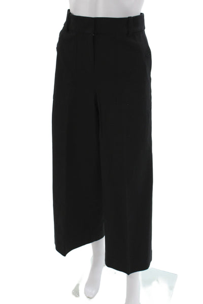 J Crew Womens Cropped Black Cotton Pants Size 8
