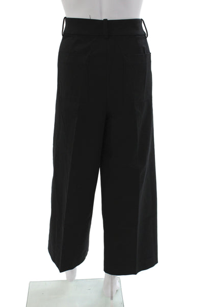 J Crew Womens Cropped Black Cotton Pants Size 8