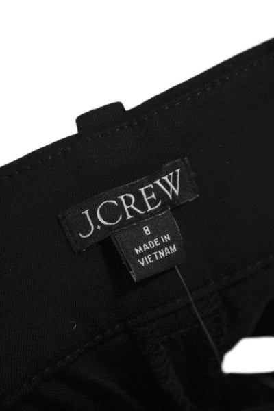 J Crew Womens Cropped Black Cotton Pants Size 8